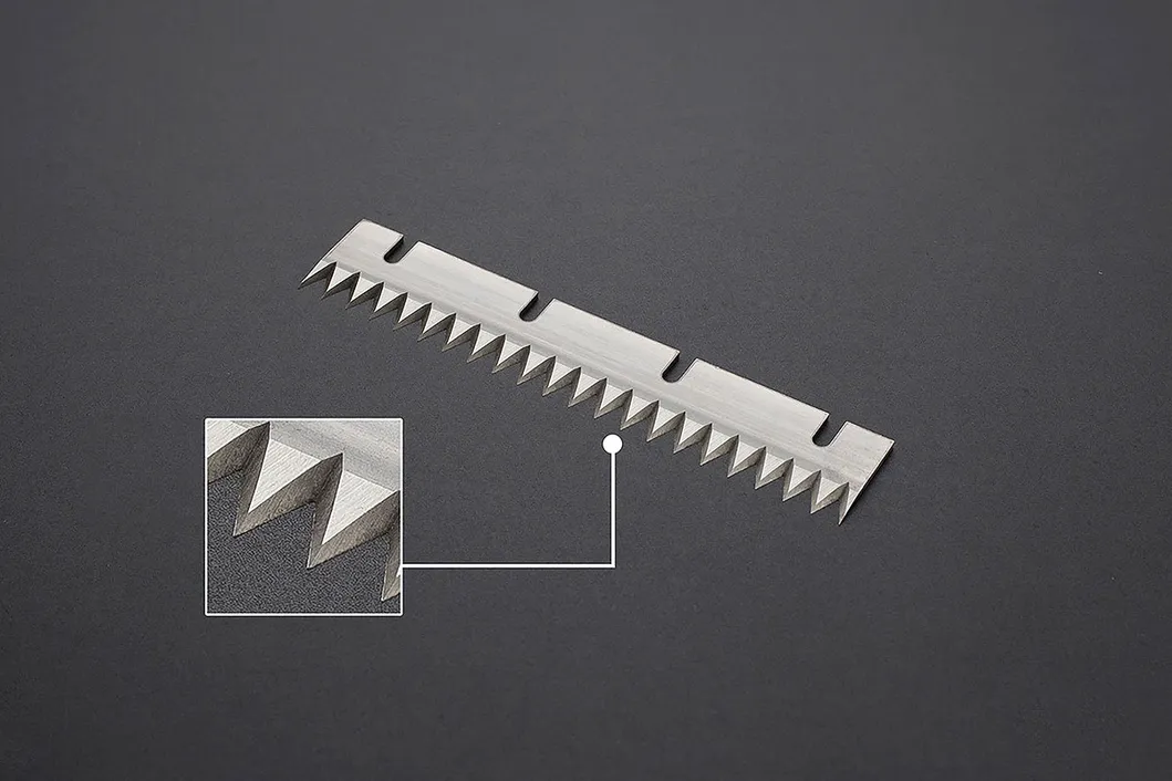 Kunststoffpapier schneidende Messer Zähne schneidende Klinge Verpackung gezackte Zähne Säge Klinge 6
