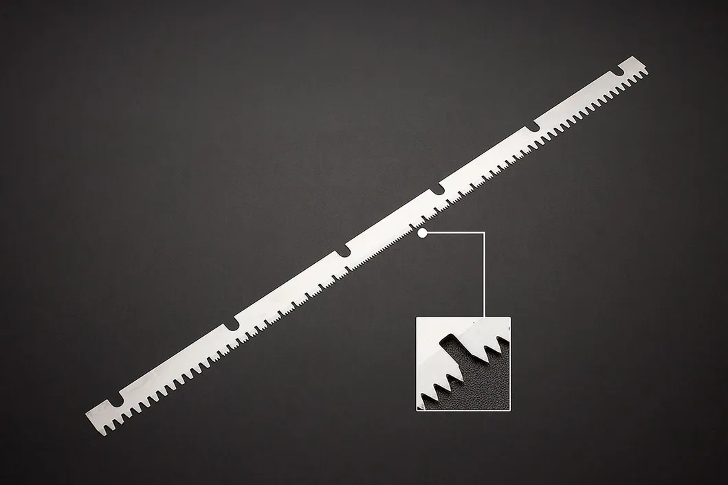 Kunststoffpapier schneidende Messer Zähne schneidende Klinge Verpackung gezackte Zähne Säge Klinge 11