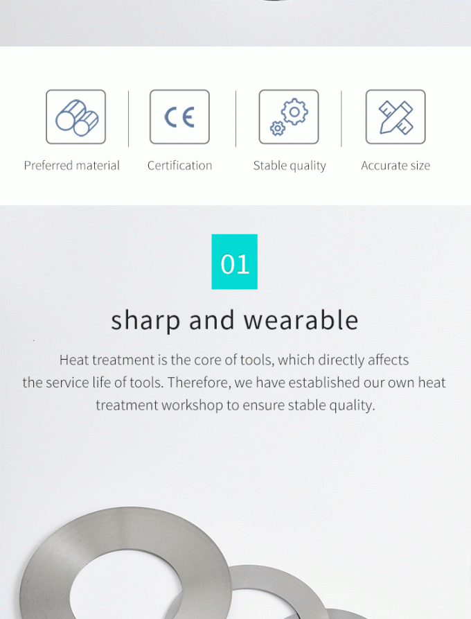 Hochpräzisions-Schneiden 130mm Industrielle Papierrollenband-Schneidemaschinenmesser Kreismesser-Schneidmesser 0