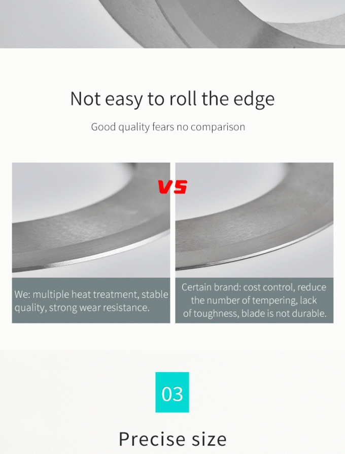 Hochpräzisions-Schneiden 130mm Industrielle Papierrollenband-Schneidemaschinenmesser Kreismesser-Schneidmesser 3